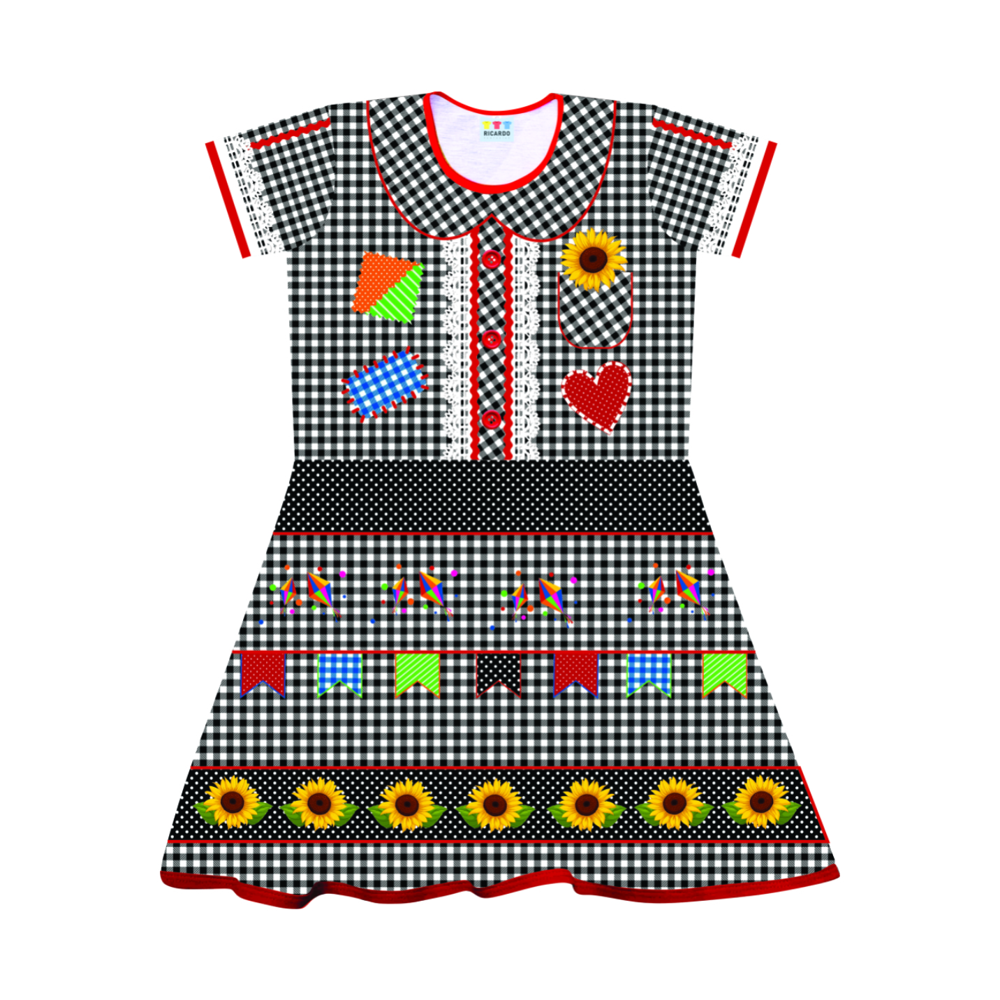 Vestido Infantil Caipira Xadrez