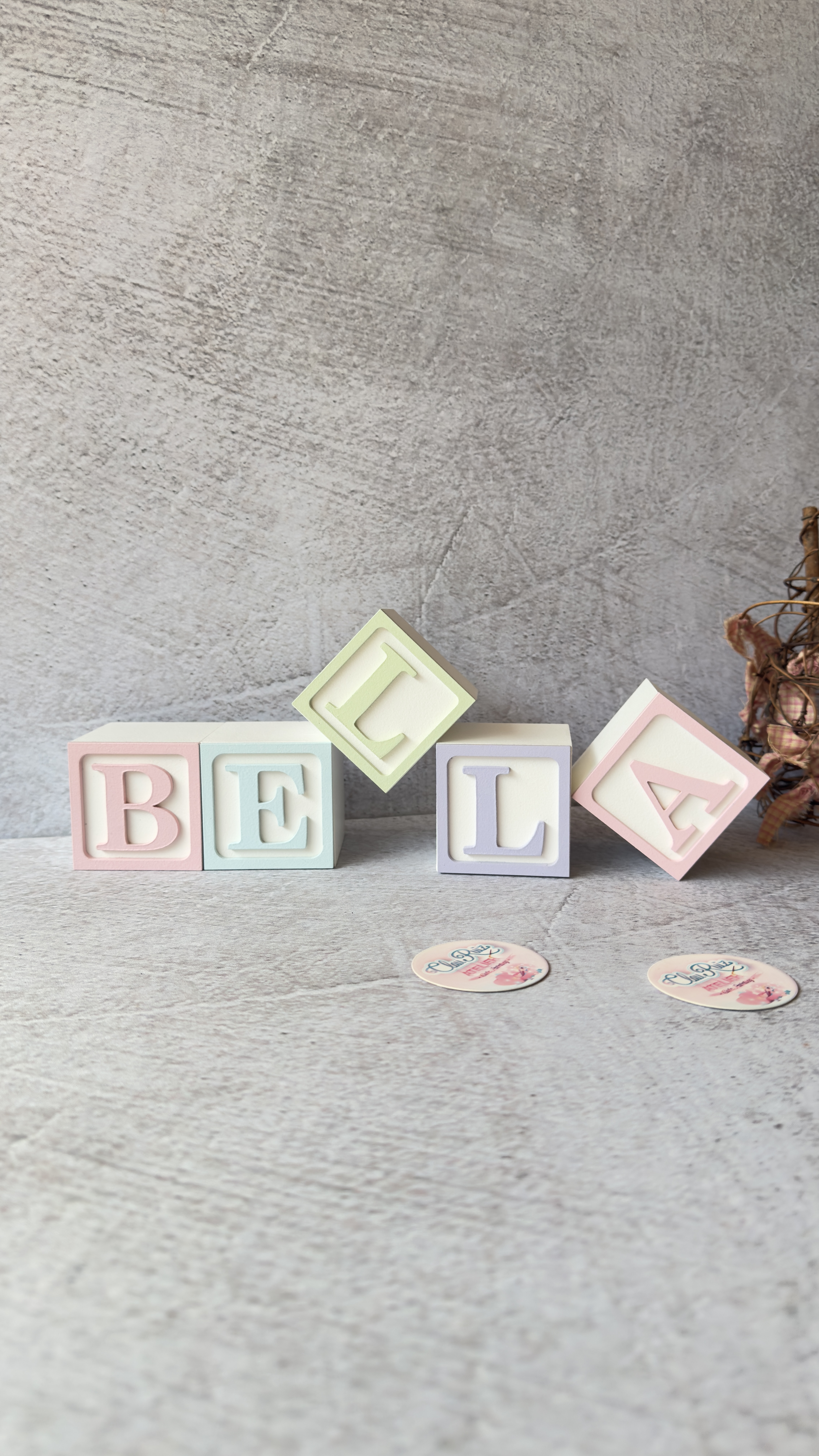 Cubos com Nome do Bebê